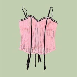 🌥️DreamGirl pink striped corset bustier top